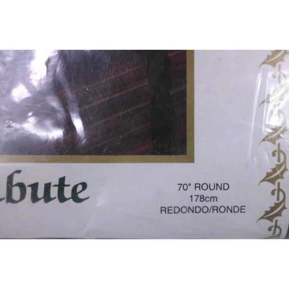 Vintage Bardwil Linens Christmas Tablecloth 70” Round Poinsettia Classic Holiday - Picture 2 of 5